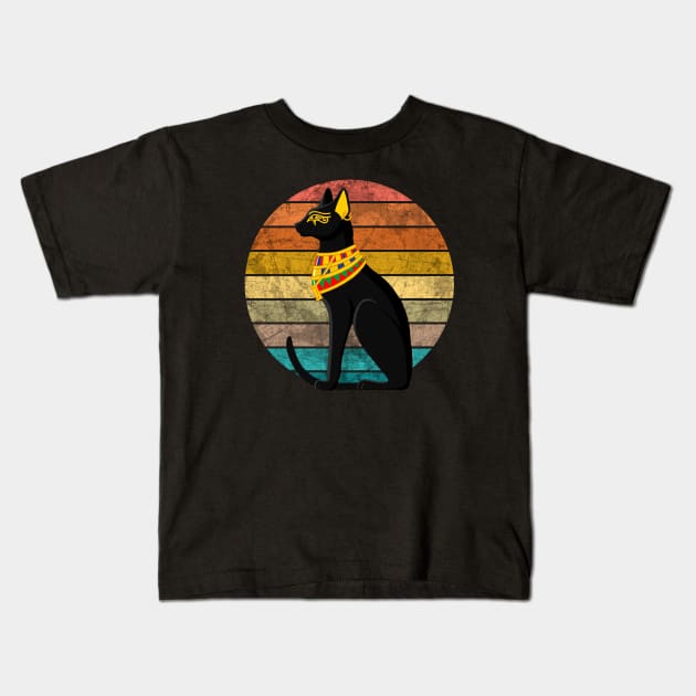 Egyptian Cat Kids T-Shirt by valentinahramov